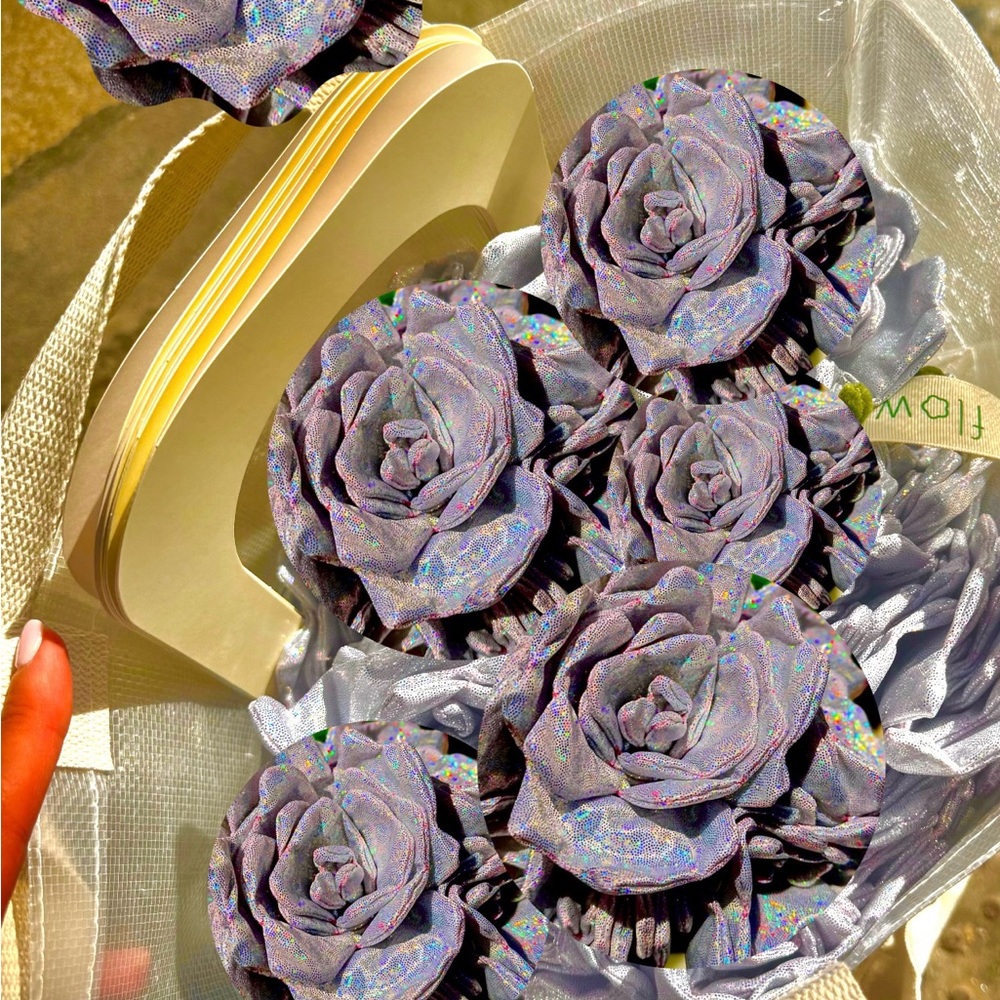 CJ HENDRY LIMITED EDITION RELEASE FLOWER SHOP GLITTER SILVER Peonies JUJU